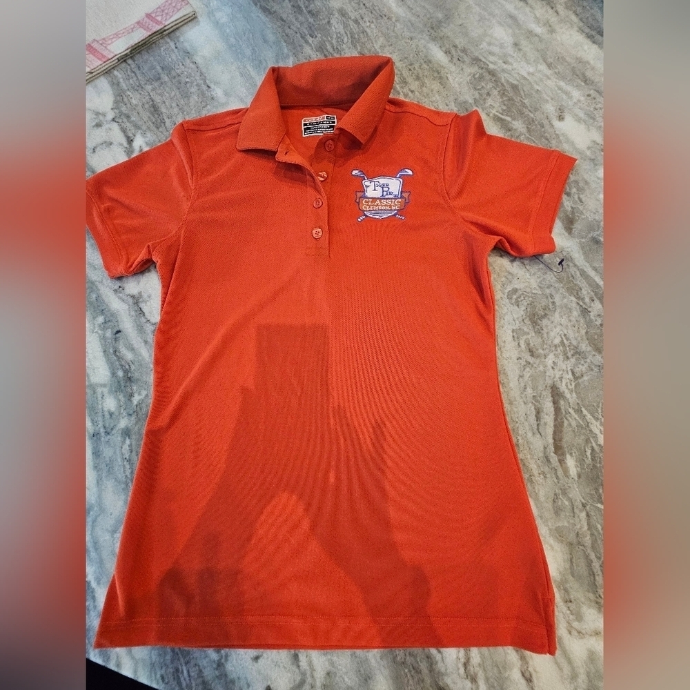 One Tiger Paw Classic Clemson SC Golf Polo Shirt Women’s M Orange Performance
